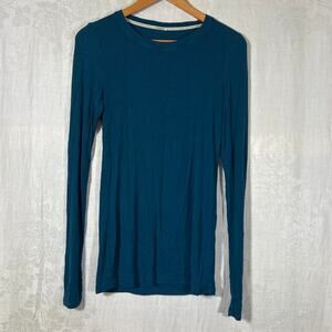 Saturday Sunday Anthropologie Top Medium Teal Ribbed Long Sleeve Layering Tee
